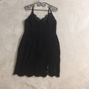 Black lace mini dress